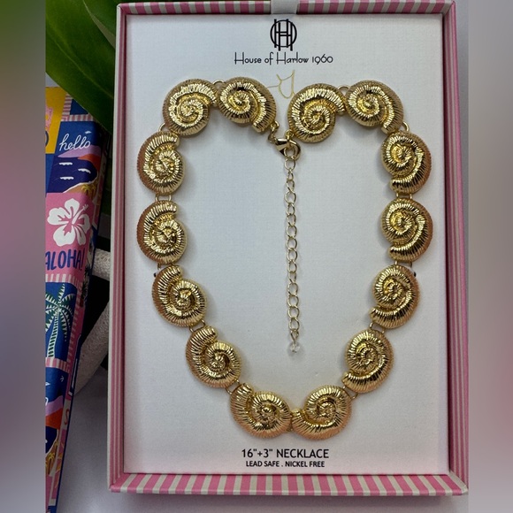 House of Harlow 1960 Gold Tone Nautilus Necklace - Picture 1 of 1
